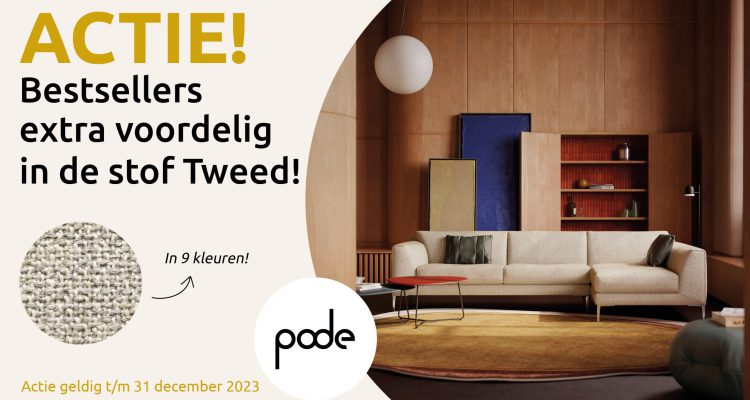 Actie Pode banken Edit, Insert en Fold nu in de kwaliteitsstof Tweed extra voordelig bij Wagenmans wonen en slapen.