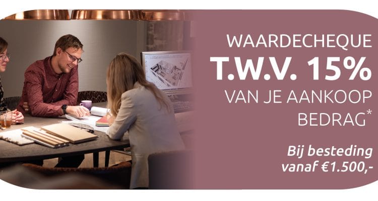 Waardecheque15%korting